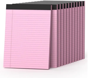 360 Sheets Pink Legal Pads 8.5" x 11" Pack of 12 Note Pads Wide Ruled Lined Paper with Micro-Perforated Writing Notebook 30 Sheets per Pad To-Do List Notepad for School, Office & Home Supplies 360 Sheets Pink Legal Pads 8.5" x 11" Pack of 12 Note Pads Wide Ruled Lined Paper with Micro-Perforated Writing Notebook 30 Sheets per Pad To-Do List Notepad for School, Office & Home Supplies