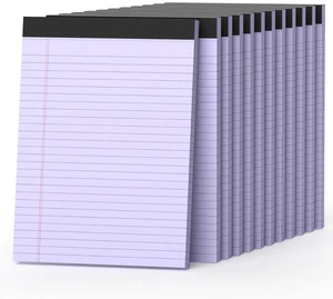 360 Sheets Purple Legal Pads 8.5" x 11" Pack of 12 Note Pads Wide Ruled Lined Paper with Micro-Perforated Writing Notebook 30 Sheets per Pad To-Do List Notepad for School, Office & Home Supplies 360 Sheets Purple Legal Pads 8.5" x 11" Pack of 12 Note Pads Wide Ruled Lined Paper with Micro-Perforated Writing Notebook 30 Sheets per Pad To-Do List Notepad for School, Office & Home Supplies