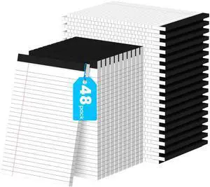 48 Pack Notepads 5x8, White, Small Legal Pads, Perforated Notebook College Ruled Note Pads for School, Note Taking, Teacher & Office Supplies, Writing Pads,30 Sheets/Pack 48 Pack Notepads 5x8, White, Small Legal Pads, Perforated Notebook College Ruled Note Pads for School, Note Taking, Teacher & Office Supplies, Writing Pads,30 Sheets/Pack
