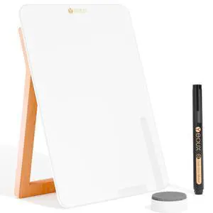 Desktop Glass Whiteboard with Reversible Wood Stand 9.5"x6.7" Solid Beech Wood & Tempered Glass, Desk Dry Erase Board, Small White Board, For Home & Office Desktop Glass Whiteboard with Reversible Wood Stand 9.5"x6.7" Solid Beech Wood & Tempered Glass, Desk Dry Erase Board, Small White Board, For Home & Office