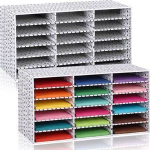 2 Pcs Classroom Construction Paper Storage,Wavy Lines and Dot 18 Slot Compartments Desktop Scrapbook Organizer for Letter/A4 File Sorter, 14.2" H x 28.1" W x 12.4" D for School Office 2 Pcs Classroom Construction Paper Storage,Wavy Lines and Dot 18 Slot Compartments Desktop Scrapbook Organizer for Letter/A4 File Sorter, 14.2" H x 28.1" W x 12.4" D for School Office