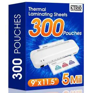 300 Pack 5 Mil Laminating Sheets, Hold 8.5 x 11 inch Documents, Menu Actual 9 x 11.5 Thermal Laminating Pouches, Clear Laminate Sheets for Laminator, Letter Size Lamination Paper, Office School 300 Pack 5 Mil Laminating Sheets, Hold 8.5 x 11 inch Documents, Menu Actual 9 x 11.5 Thermal Laminating Pouches, Clear Laminate Sheets for Laminator, Letter Size Lamination Paper, Office School