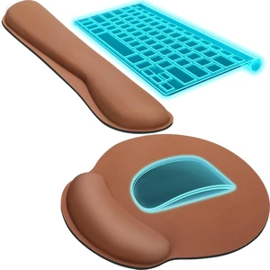 Keyboard Wrist Rest & Mouse Pad with Wrist Rest, Coffee Brown Memory Foam Wrist Support, Ergonomic Design, Non-Slip Base, Office and Home Use Keyboard Wrist Rest & Mouse Pad with Wrist Rest, Coffee Brown Memory Foam Wrist Support, Ergonomic Design, Non-Slip Base, Office and Home Use