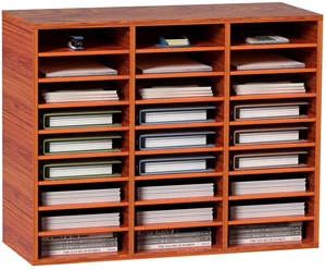 27 Compartments Wood Literature Organizer, Adjustable Shelves, Medium Density Fiberboard Mail Center, Office Home School Storage for Files, Documents, Papers, Magazines, Brown 27 Compartments Wood Literature Organizer, Adjustable Shelves, Medium Density Fiberboard Mail Center, Office Home School Storage for Files, Documents, Papers, Magazines, Brown