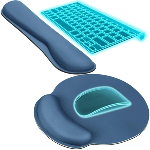 Keyboard Wrist Rest & Mouse Pad with Wrist Rest, Navy Blue Memory Foam Wrist Support, Ergonomic Design, Non-Slip Base, Office and Home Use Keyboard Wrist Rest & Mouse Pad with Wrist Rest, Navy Blue Memory Foam Wrist Support, Ergonomic Design, Non-Slip Base, Office and Home Use