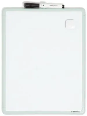 Dry Erase Whiteboard, 11" x 14", Small Whiteboard, Green Frame Dry Erase Whiteboard, 11" x 14", Small Whiteboard, Green Frame