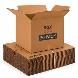 Cube Shipping Boxes 18"L x 18"W x 18"H (20-Pack) - Medium Corrugated Cardboard Packaging Boxes for Shipping, Packing, Moving, and Storage at Home, Office, or Business Cube Shipping Boxes 18"L x 18"W x 18"H (20-Pack) - Medium Corrugated Cardboard Packaging Boxes for Shipping, Packing, Moving, and Storage at Home, Office, or Business