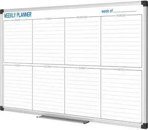XBoard Magnetic Weekly Planner Whiteboard 36 x 24 Inches Versatile Dry Erase Weekly Calendar with Aluminum Frame for Home, Office, School Organization XBoard Magnetic Weekly Planner Whiteboard 36 x 24 Inches Versatile Dry Erase Weekly Calendar with Aluminum Frame for Home, Office, School Organization