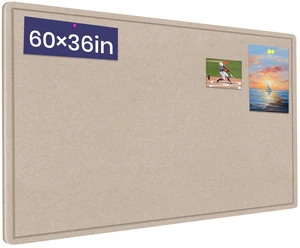 Large Bulletin Board 60" x 36" Felt Cork Board,Decor Pin Board, Beige Brown Cork Board Alternative for Wall, Foldable Self-Adhesive Vision Board Prayer Board with Pushpins for Home Office Classroom Large Bulletin Board 60" x 36" Felt Cork Board,Decor Pin Board, Beige Brown Cork Board Alternative for Wall, Foldable Self-Adhesive Vision Board Prayer Board with Pushpins for Home Office Classroom