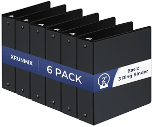 1-1/2'' 2-Inch 3-Ring Binder with Pockets, Premium View Binders with Three Ring Binders Holds up to 200/325/450 Sheets US Letter Size, Bulk Pack of 6 (2-inch Black) 1-1/2'' 2-Inch 3-Ring Binder with Pockets, Premium View Binders with Three Ring Binders Holds up to 200/325/450 Sheets US Letter Size, Bulk Pack of 6 (2-inch Black)
