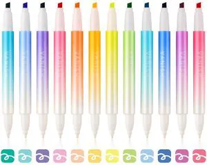 12 Pack Cute Erasable Highlighters, Dual Tip Markers for Journaling Erasable Marker Pens, 12 Assorted Colors, Chisel Tip Smooth Writing, for Journaling Planner Back to School Office Supplies 12 Pack Cute Erasable Highlighters, Dual Tip Markers for Journaling Erasable Marker Pens, 12 Assorted Colors, Chisel Tip Smooth Writing, for Journaling Planner Back to School Office Supplies