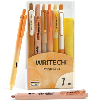 Gel Pens Journaling Highlighters: 0.5 &0.7mm Orange Journal Set 7ct Black & Multicolor Pen Highlighter No Bleed Smooth Writing for Drawing Journaling Teachers Nurses Office Gift Gel Pens Journaling Highlighters: 0.5 &0.7mm Orange Journal Set 7ct Black & Multicolor Pen Highlighter No Bleed Smooth Writing for Drawing Journaling Teachers Nurses Office Gift
