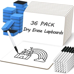 36 Pack Double-Sided Dry Erase White Boards 9 x 12 Inch Small White Boards for Students with 36 Dry Erase Markers & Erasers, Reusable Classroom Whiteboards 36 Pack Double-Sided Dry Erase White Boards 9 x 12 Inch Small White Boards for Students with 36 Dry Erase Markers & Erasers, Reusable Classroom Whiteboards