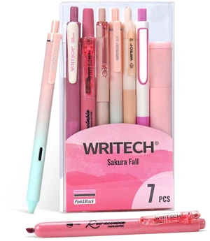 Gel Pens Journaling Highlighters: 0.5 & 0.7mm Pink Journal Set 7ct Black & Multicolor Pen Highlighter No Bleed Smooth Writing for Drawing Journaling Teachers Nurses Office Gift Gel Pens Journaling Highlighters: 0.5 & 0.7mm Pink Journal Set 7ct Black & Multicolor Pen Highlighter No Bleed Smooth Writing for Drawing Journaling Teachers Nurses Office Gift