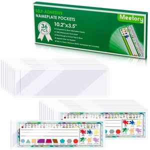 36 PCS Upgraded Nameplate Pocket, 10.2''x 3.5'' Self Adhesive Desk Nameplates Name Tag Pocket,No Residue Clear Plastic View Name Tag Sleeves for Classroom Desk, Office Supplies (10.2 x 3.5'') 36 PCS Upgraded Nameplate Pocket, 10.2''x 3.5'' Self Adhesive Desk Nameplates Name Tag Pocket,No Residue Clear Plastic View Name Tag Sleeves for Classroom Desk, Office Supplies (10.2 x 3.5'')