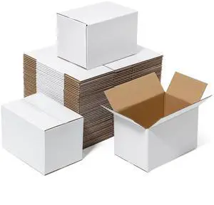 6x4x4" Small Shipping Boxes 50 Pack Corrugated Cardboard Box White 3 Layers, Bulk quantity, Packaging for Small Business, Mailer Mailing Packing Supplies 6x4x4" Small Shipping Boxes 50 Pack Corrugated Cardboard Box White 3 Layers, Bulk quantity, Packaging for Small Business, Mailer Mailing Packing Supplies
