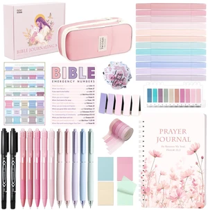 50 Bible Study Supplies Journaling Kit with Journal and Case, Pink Bible Study Journaling Kit for Women, Deluxe Gift Box with Bible Accessories Helps Highlight Verses, Organize Notes 50 Bible Study Supplies Journaling Kit with Journal and Case, Pink Bible Study Journaling Kit for Women, Deluxe Gift Box with Bible Accessories Helps Highlight Verses, Organize Notes