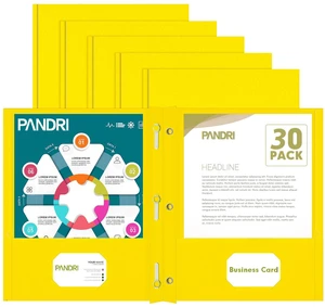 30 Pack Two Pocket Paper Folders with Prongs, Letter Size (Yellow) 3 Prong Folders with Pockets, Paper, 3 Hole Punched, For School, Office, Home, Business 30 Pack Two Pocket Paper Folders with Prongs, Letter Size (Yellow) 3 Prong Folders with Pockets, Paper, 3 Hole Punched, For School, Office, Home, Business