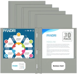 30 Pack Two Pocket Paper Folders with Prongs, Letter Size (Grey) 3 Prong Folders with Pockets, Paper, 3 Hole Punched, For School, Office, Home, Business 30 Pack Two Pocket Paper Folders with Prongs, Letter Size (Grey) 3 Prong Folders with Pockets, Paper, 3 Hole Punched, For School, Office, Home, Business