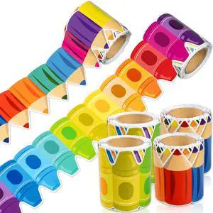 104ft Bulletin Board Border Decorations - 4 Rolls Rainbow Pencil Crayon Border Trim for School Classroom Chalkboard Bulletin Board Wall Window Door Decor 104ft Bulletin Board Border Decorations - 4 Rolls Rainbow Pencil Crayon Border Trim for School Classroom Chalkboard Bulletin Board Wall Window Door Decor