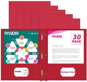 30 Pack Two Pocket Paper Folders with Prongs, Letter Size (Red) 3 Prong Folders with Pockets, Paper, 3 Hole Punched, For School, Office, Home, Business 30 Pack Two Pocket Paper Folders with Prongs, Letter Size (Red) 3 Prong Folders with Pockets, Paper, 3 Hole Punched, For School, Office, Home, Business