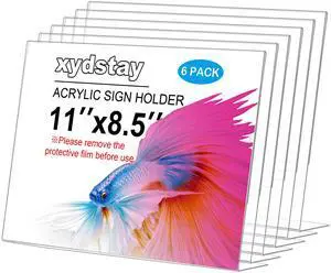 6pack Acrylic Sign Holder Horizontal, 8.5x11 L Shape Clear Plastic Plastic Sign Holder, Table Sign Holder, Unbreakable Menu Holder for Restaurant, Office, School, Store and Home Use 6pack Acrylic Sign Holder Horizontal, 8.5x11 L Shape Clear Plastic Plastic Sign Holder, Table Sign Holder, Unbreakable Menu Holder for Restaurant, Office, School, Store and Home Use