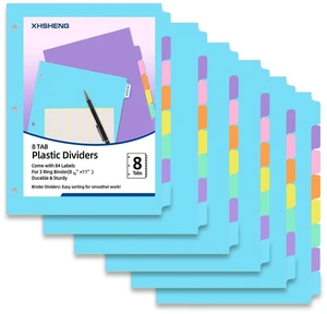 3 Ring Binder Dividers with TAB,48PCS/6 Set Plastic File Dividers,8 Tab 3 Hole Punch Dividers,Pastel Color,Letter Size,6 Sets 3 Ring Binder Dividers with TAB,48PCS/6 Set Plastic File Dividers,8 Tab 3 Hole Punch Dividers,Pastel Color,Letter Size,6 Sets