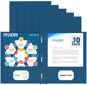 30 Pack Two Pocket Paper Folders with Prongs, Letter Size (Darkblue) 3 Prong Folders with Pockets, Paper, 3 Hole Punched, For School, Office, Home, Business 30 Pack Two Pocket Paper Folders with Prongs, Letter Size (Darkblue) 3 Prong Folders with Pockets, Paper, 3 Hole Punched, For School, Office, Home, Business