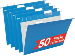 Blue Hanging File Folders,50 Packs Reinforced Hang Folders,Designed for Home and Office Color Coded File Organization, Letter Size Blue Hanging File Folders,50 Packs Reinforced Hang Folders,Designed for Home and Office Color Coded File Organization, Letter Size
