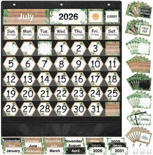 Greenery Classroom Calendar Pocket Chart Set Calendar Decoration Calendar Bulletin Board Set with Pocket Seasons Festival Weather Date Bag Chart for Classroom Decor Back to School Supplies Greenery Classroom Calendar Pocket Chart Set Calendar Decoration Calendar Bulletin Board Set with Pocket Seasons Festival Weather Date Bag Chart for Classroom Decor Back to School Supplies