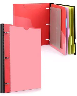 Telescoping Project Organizer, 1 Inch 3 Ring Binder, Red Includes Customizable Cover / Tabbed Catalog Pocket / 5-Tab Pocket Dividers / 1 Plastic Binder Pocket Telescoping Project Organizer, 1 Inch 3 Ring Binder, Red Includes Customizable Cover / Tabbed Catalog Pocket / 5-Tab Pocket Dividers / 1 Plastic Binder Pocket