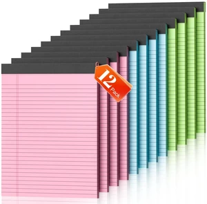 Legal Pads 8.5 x 11, 12 Pack Colored Note Pads 8.5 x 11 Pink Notepad 8.5 x 11 Multi-Color Pink/Green/Blue Writing Pads 8.5 x 11 Lined Paper Pads Wide Ruled Legal Pad Notebook Paper, 30 Sheets per Pad Legal Pads 8.5 x 11, 12 Pack Colored Note Pads 8.5 x 11 Pink Notepad 8.5 x 11 Multi-Color Pink/Green/Blue Writing Pads 8.5 x 11 Lined Paper Pads Wide Ruled Legal Pad Notebook Paper, 30 Sheets per Pad