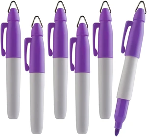 Mini Permanent Markers | Assorted Colours | Fine Point | 6 Count (Purple) Mini Permanent Markers | Assorted Colours | Fine Point | 6 Count (Purple)