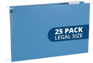 25 Hanging File Folders, Legal Size, Reinforced 11pt, 1/5 Cut Tabs, Plastic Tabs and Inserts Included, for Filing Cabinet, Home, and Office Use 25 Hanging File Folders, Legal Size, Reinforced 11pt, 1/5 Cut Tabs, Plastic Tabs and Inserts Included, for Filing Cabinet, Home, and Office Use