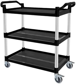 Plastic Utility Carts with Wheels, 3-Tier Rolling Cart, Restaurant Cart 300 lbs Heavy Duty Capacity with 4 inch Silent Casters(2 Lockable), for Home, Office, Restaurant, Warehouse.31.5"× 16" × 38" Plastic Utility Carts with Wheels, 3-Tier Rolling Cart, Restaurant Cart 300 lbs Heavy Duty Capacity with 4 inch Silent Casters(2 Lockable), for Home, Office, Restaurant, Warehouse.31.5"× 16" × 38"