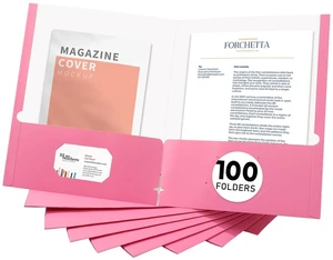 File folders with Pockets,Pink Two folders for documents,100 Pack Paper Folders with Card Slot,Letter Size,School Students,Business,Home and Office Workers File folders with Pockets,Pink Two folders for documents,100 Pack Paper Folders with Card Slot,Letter Size,School Students,Business,Home and Office Workers
