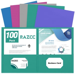 100 Pack 2 Pocket Folders - Assorted 5 Colors, Fit Letter Size Paper 100 Pack 2 Pocket Folders - Assorted 5 Colors, Fit Letter Size Paper