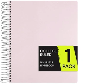 Pink 5 Subject Spiral Notebook College Ruled, 400 Pages 200 Sheets, 9 x 11 in, 6 Pack Waterproof Plastic Cover, Durable, School Notebooks, Classroom, Teachers: Amazon.com Pink 5 Subject Spiral Notebook College Ruled, 400 Pages 200 Sheets, 9 x 11 in, 6 Pack Waterproof Plastic Cover, Durable, School Notebooks, Classroom, Teachers: Amazon.com