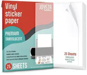 Premium Printable Vinyl Clear Sticker Paper for Inkjet Printer - 25 Sheets Translucent Waterproof, Dries Quickly Vivid Colors, Holds Ink Well - Inkjet & Laser Printer Premium Printable Vinyl Clear Sticker Paper for Inkjet Printer - 25 Sheets Translucent Waterproof, Dries Quickly Vivid Colors, Holds Ink Well - Inkjet & Laser Printer