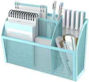 3-Grid Magnetic Pencil Holder, Strong Magnet Locker Organizer, Blue Mesh Magnetic Shelf, Marker Holder Perfect for Whiteboard, Refrigerator and Locker Accessories 3-Grid Magnetic Pencil Holder, Strong Magnet Locker Organizer, Blue Mesh Magnetic Shelf, Marker Holder Perfect for Whiteboard, Refrigerator and Locker Accessories