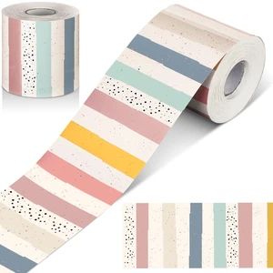 Classroom Bulletin Board Border Stripe 65 Ft,Boho Straight Edge Rolled Paper, Classroom Bulletin Boards Decoration, Teacher Supplies, School Displays, Versatile Home Decor Classroom Bulletin Board Border Stripe 65 Ft,Boho Straight Edge Rolled Paper, Classroom Bulletin Boards Decoration, Teacher Supplies, School Displays, Versatile Home Decor
