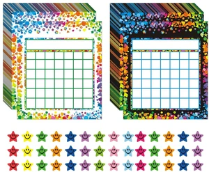 100 Pack Incentive Reward Chart for Students, 2 Designs Incentive Behavior Chart with 2400 Star Stickers Students Chore Sticker Chart at Home 100 Pack Incentive Reward Chart for Students, 2 Designs Incentive Behavior Chart with 2400 Star Stickers Students Chore Sticker Chart at Home