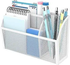 3-Grid Magnetic Pencil Holder, Strong Magnet Locker Organizer, White Mesh Magnetic Shelf, Marker Holder Perfect for Whiteboard, Refrigerator and Locker Accessories 3-Grid Magnetic Pencil Holder, Strong Magnet Locker Organizer, White Mesh Magnetic Shelf, Marker Holder Perfect for Whiteboard, Refrigerator and Locker Accessories