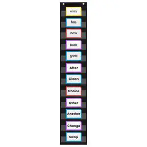 Sentence Strip Pocket Chart, 9" Wide x 56" Tall, Black Pocket Chart For Dry Erase Sentence Strips, Easy to Use & Hang, Reusable, For Classrooms, Home & Office Sentence Strip Pocket Chart, 9" Wide x 56" Tall, Black Pocket Chart For Dry Erase Sentence Strips, Easy to Use & Hang, Reusable, For Classrooms, Home & Office