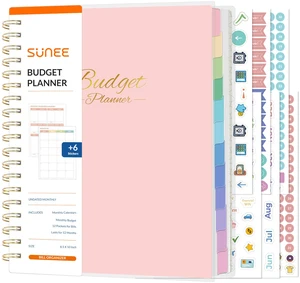 Budget Planner - Deluxe Monthly Budget Book with 12-Pockets for Bill Organizer, Undated 12 Month Expense Tracker Notebook & Account Book B5 Size (8" x 10") to Manage Your Finance Planner, Pink Budget Planner - Deluxe Monthly Budget Book with 12-Pockets for Bill Organizer, Undated 12 Month Expense Tracker Notebook & Account Book B5 Size (8" x 10") to Manage Your Finance Planner, Pink