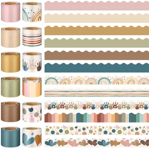 12 Rolls 394 ft Boho Bulletin Board Borders Classroom Trim Decor Decorative Scalloped Trim for Seasonal Displays, Holiday Boards, Teacher Supplies, Versatile Boho Aesthetic Borders Decor 12 Rolls 394 ft Boho Bulletin Board Borders Classroom Trim Decor Decorative Scalloped Trim for Seasonal Displays, Holiday Boards, Teacher Supplies, Versatile Boho Aesthetic Borders Decor