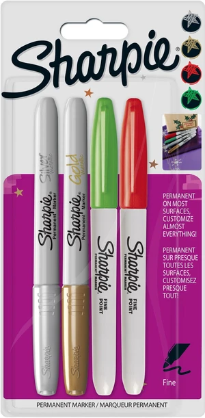 Fine Metallic Permanent Marker - Assorted Christmas Colours (Pack of 4) Fine Metallic Permanent Marker - Assorted Christmas Colours (Pack of 4)