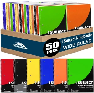 Bulk Notebooks (50 Pack), One Subject Notebooks Wide Ruled, 140 Pages (70 Sheets),Spiral Bulk Notebooks for Kids, School Supplies, Journaling, Note Taking, Students, and Work Bulk Notebooks (50 Pack), One Subject Notebooks Wide Ruled, 140 Pages (70 Sheets),Spiral Bulk Notebooks for Kids, School Supplies, Journaling, Note Taking, Students, and Work
