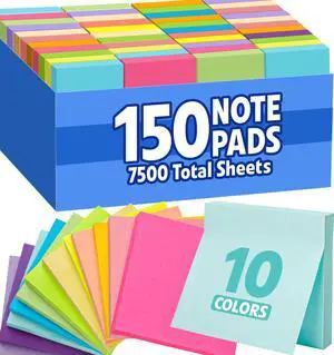 150 Pads Sticky Notes 3x3, Self-Stick Pads Bulk Bright Colors, School Supplies, Office Products, 50 Sheet/Pad 150 Pads Sticky Notes 3x3, Self-Stick Pads Bulk Bright Colors, School Supplies, Office Products, 50 Sheet/Pad