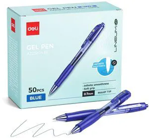 Pens Bulk, 50 Pcs Pens Blue Ink, Medium Point 0.7mm Gel Pens Retractable, Smooth Writing with Fast Dry, No Bleed, Comfort Grip & Pocket Clip for School, Office, Home Supplies Pens Bulk, 50 Pcs Pens Blue Ink, Medium Point 0.7mm Gel Pens Retractable, Smooth Writing with Fast Dry, No Bleed, Comfort Grip & Pocket Clip for School, Office, Home Supplies